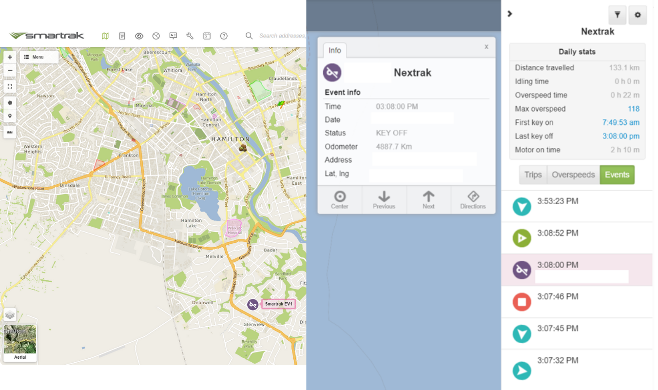 live maps and vehicle event data