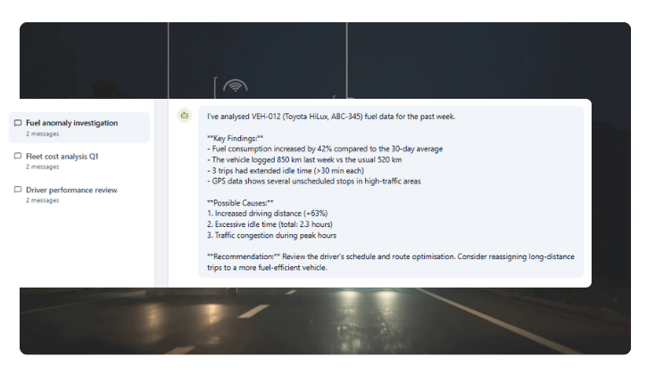natural language query screenshot